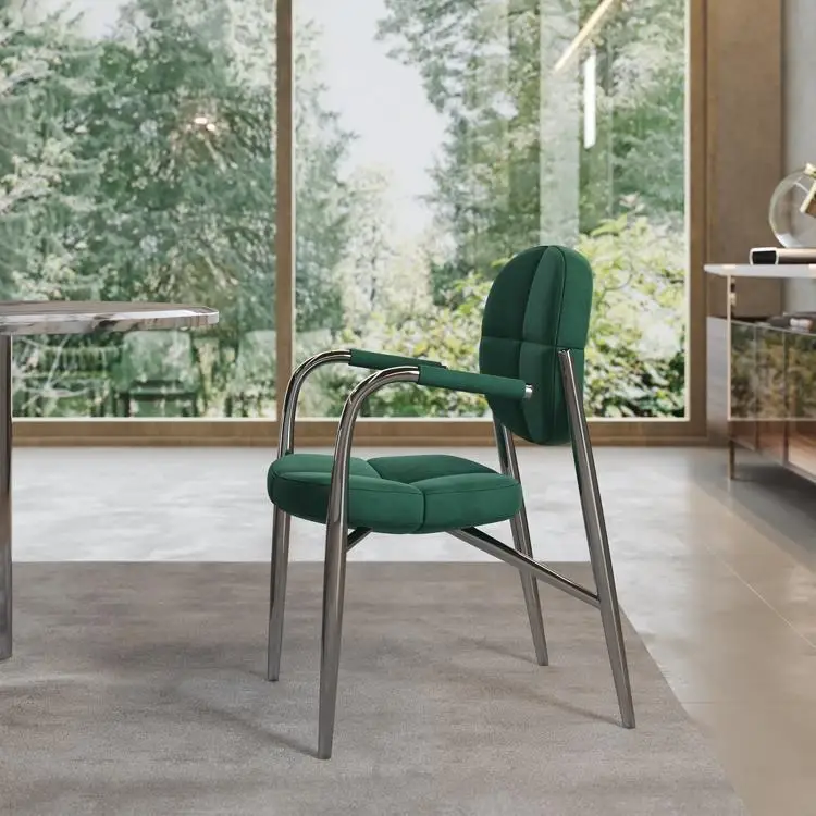 Minimalist designer dining chair with armrests, home modern high-end restaurant backrest hotel high-end negotiation chair