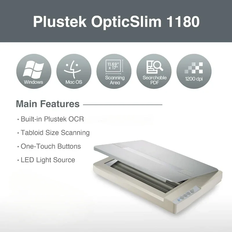 Large Format Flatbed Scanner - A3 / Tabloid/Legal Size scan, Up to 1200 DPI scan Resolution for Blueprints and Document