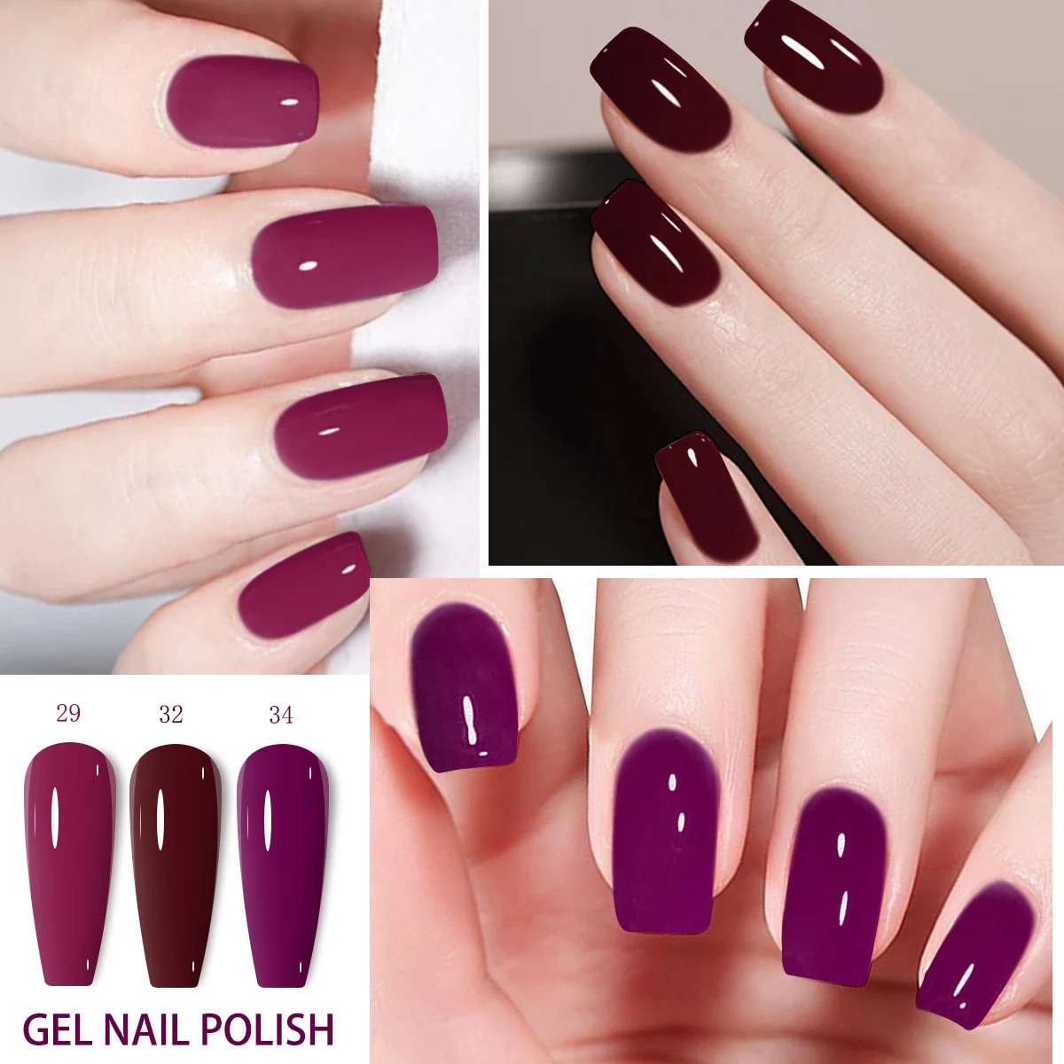Faandin 7 ml * 1 bouteille, vernis à ongles gel de couleur unie, gel de vernis à ongles sélectionné série violette, séchage rapide, couleurs nobles et élégantes, sans alcool, couleur complète, pas facile à décolorer, peut être appliqué à la maison, article essentiel pour les dames à la mode, les sociétés et sociétés