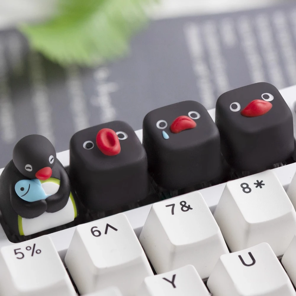 MAIMOOO Kawaii Penguin Keyboard Keycaps Single Resin Cartoon Cute Design Replacement Key Personalized Creative ESC Keycap Gifts