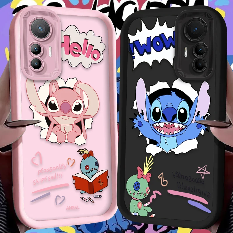 Luxury Disney Stitch Angel Case for Xiaomi 14T 13T 12T 11T 13 12 11 Lite 5G NE POCO X6 X5 F6 F5 F3 X4 GT X3 NFC M5S C65 M6 Pro