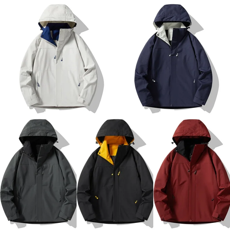 2025 New Spring Autumn Casual Jacket Men/Women Outdoor Waterproof and Windproof Hooded Windbreaker Coats