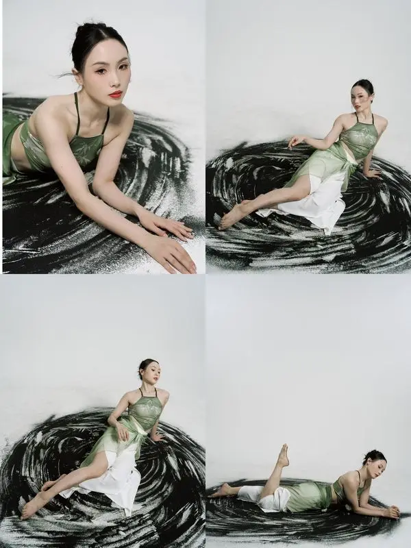 Stile corto, nuova bretella in stile cinese, danza classica, stile cinese, rete ad alta elasticità, elegante