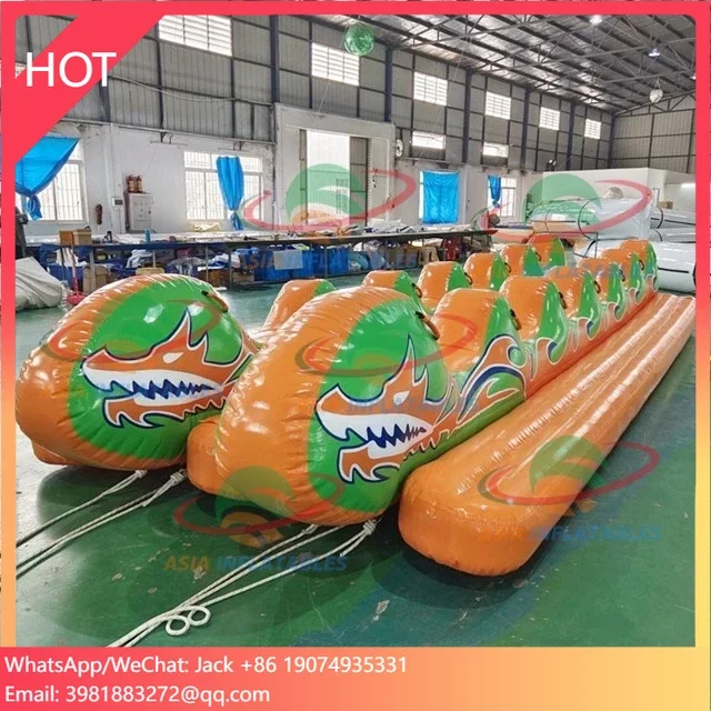 

Airtight 12 Persons Inflatable Banana Boat On Water , Inflatable Floating Banana Shuttle For Boat