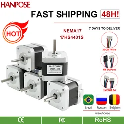 HANPOSE 5 4-pin Nema17 40mm non self-locking stepper motors 42 motors 40N. CM 1.5A 17HS4401 is used for 3D printer motors and CN