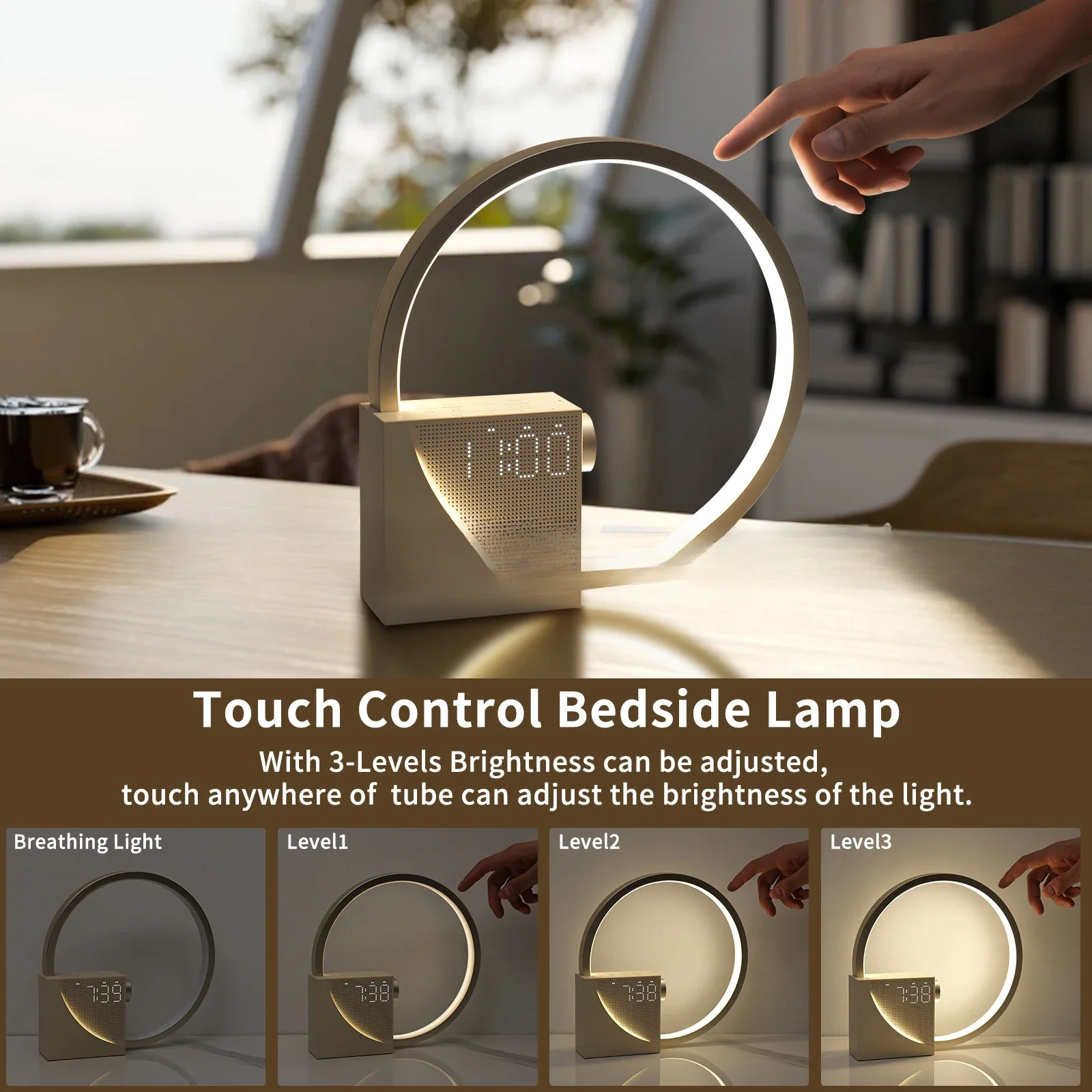 Multifunktionaler, verbesserter Wecker, Nachtlicht mit weißem Rauschen