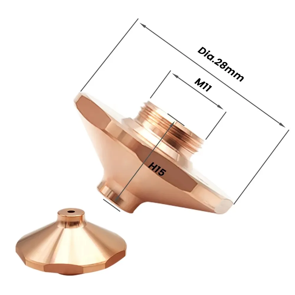 Faserlaser-Spitzendüsen, doppelt/als Einzeldüse, Durchmesser 28/D32 mm, für Raytools Precitec WSX HSG Bodor HANS Laserschneidmaschinen. – Detail 3