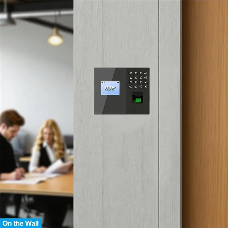 ABDE-Biometric Time Clocks For Employees Fingerprint/Card/Password Attendance System For Business US Plug Time Punch Machine