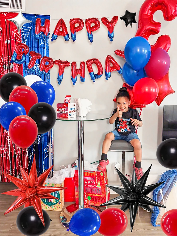 Décoration Anniversaire Spider – Ballons, Bannière, Nappe – Kit Complet Pour Fête Enfant – Thème Araignée – Garçon Ou Fille