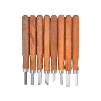 Wood Carving Tool Set Woodworking Wood Handle with Carrying Case 8 Pcs