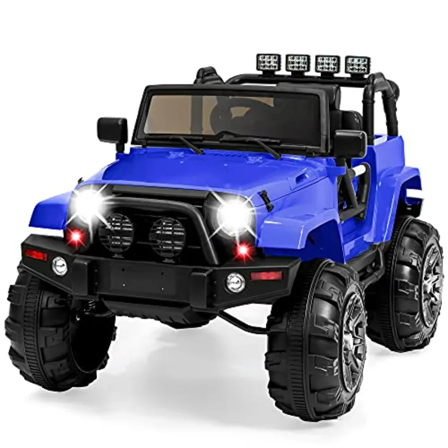 

Jumbo 12V kids electric ride-on car for toddlers, ABS plastic body, blue, parent remote control, seat harness, 65 lb capacity,