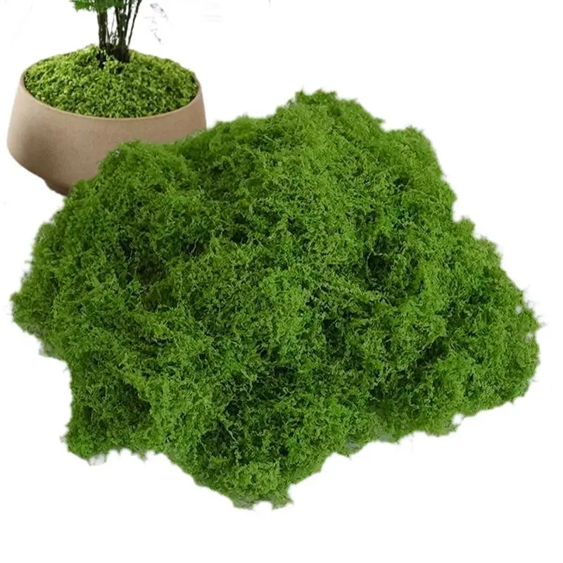 Artificial Fake Moss Wool-Like Decorative Moss Breathable Colorfast Fake Moss Artificial Moss