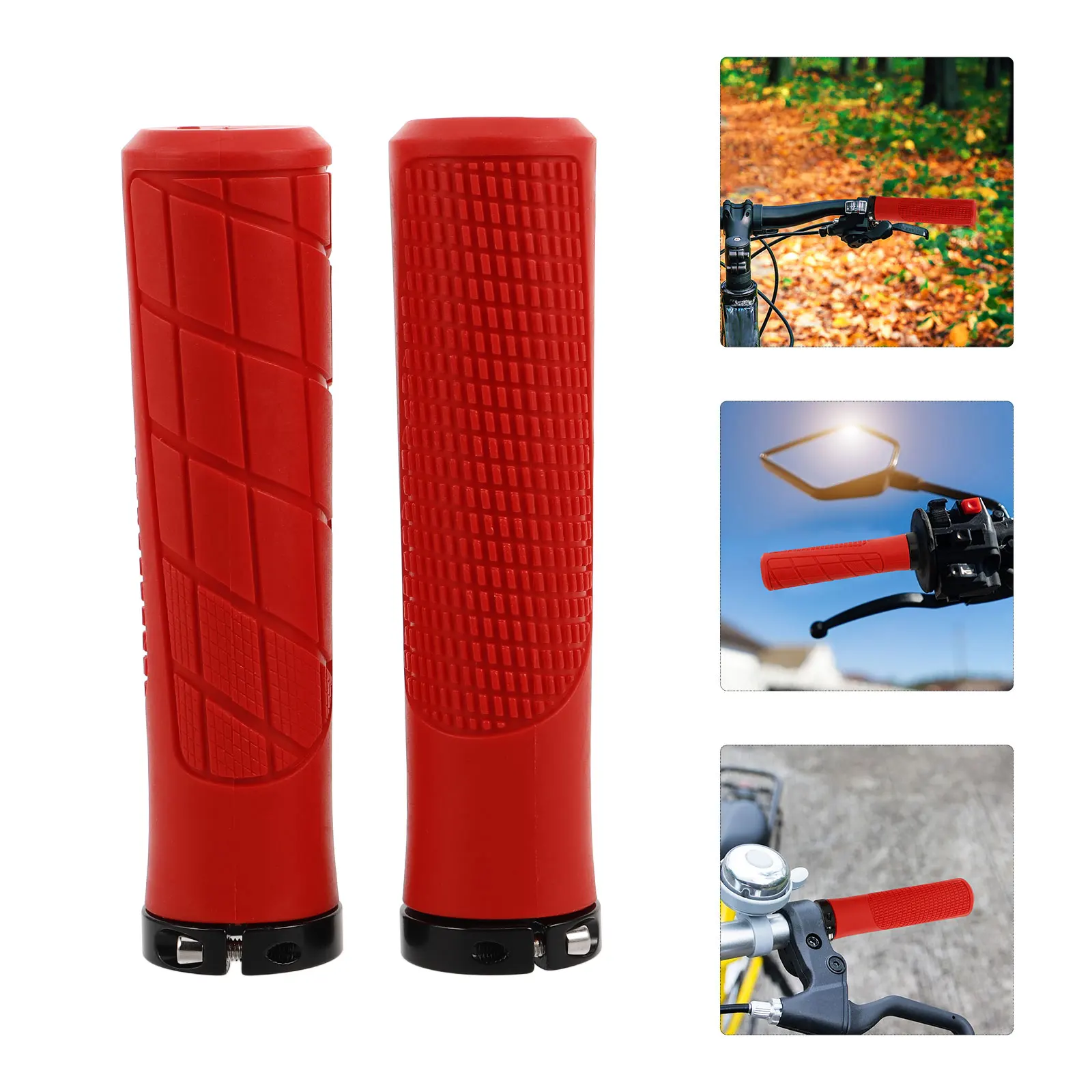 

2pcs Bicycle Handlebar Grips Soft Non-Slip Rubber Grips Shock Absorbent Durable Comfortable For Mountain Road Bike Kids Tricycle