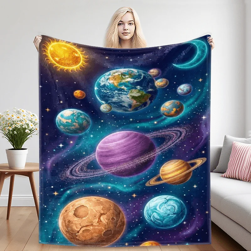Stunning Galaxy Nebula Planet Constellation Throw Blanket for Cozy Bedroom Decor Space Art Gift 150x200cm