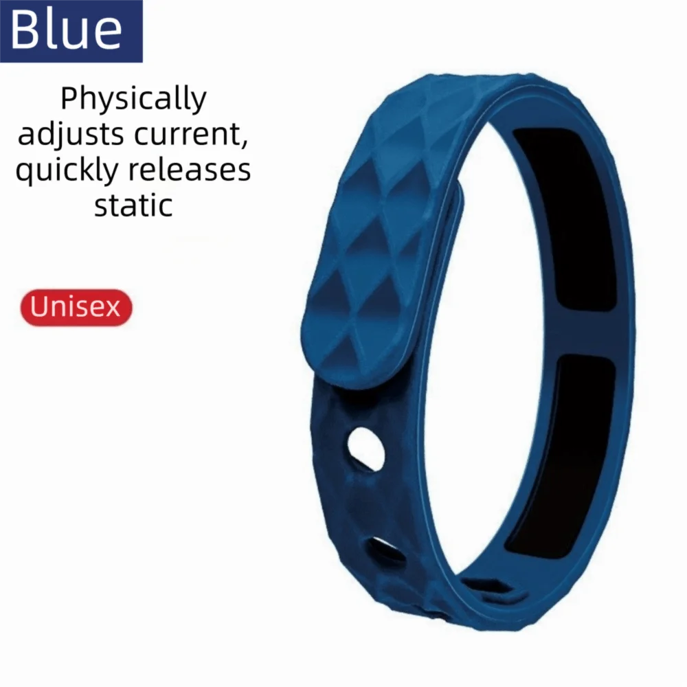 Silicone Anti Static Bracelet Adjustable Rhombic Negative Ion Wristband Wireless Waterproof Static Eliminator Bracelet Home