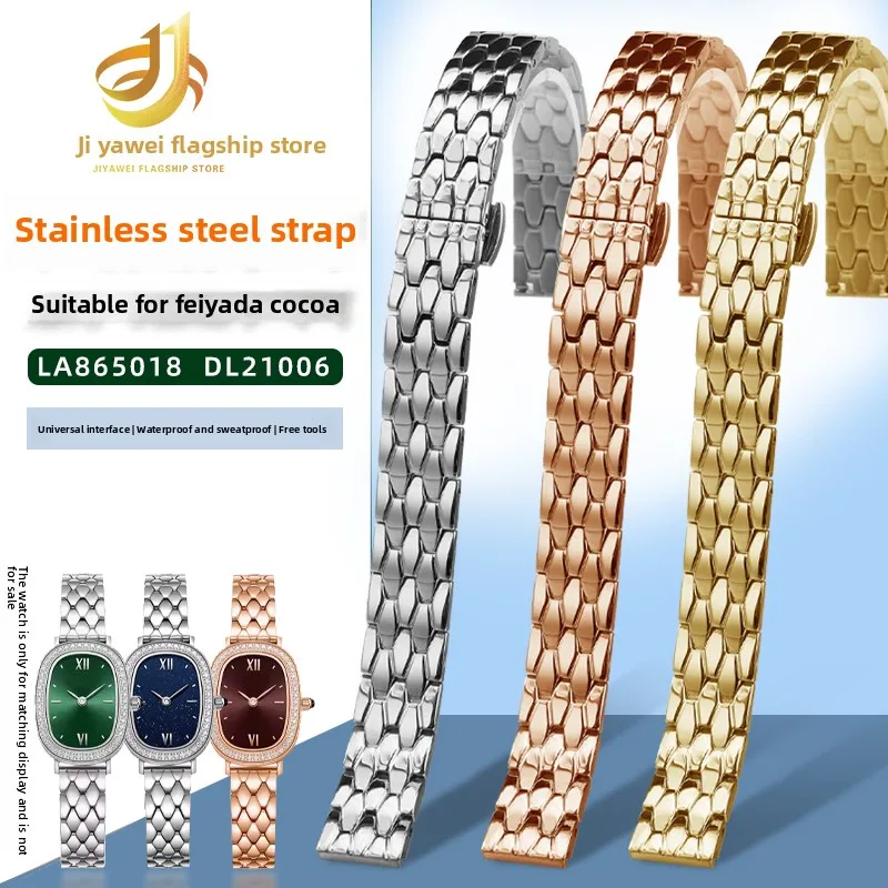 Para cualquier marca, correa de reloj de acero inoxidable de 10mm y 12mm para mujer, correa de reloj de metal sólido para mujer, pulsera Casio Fossil Swarovski