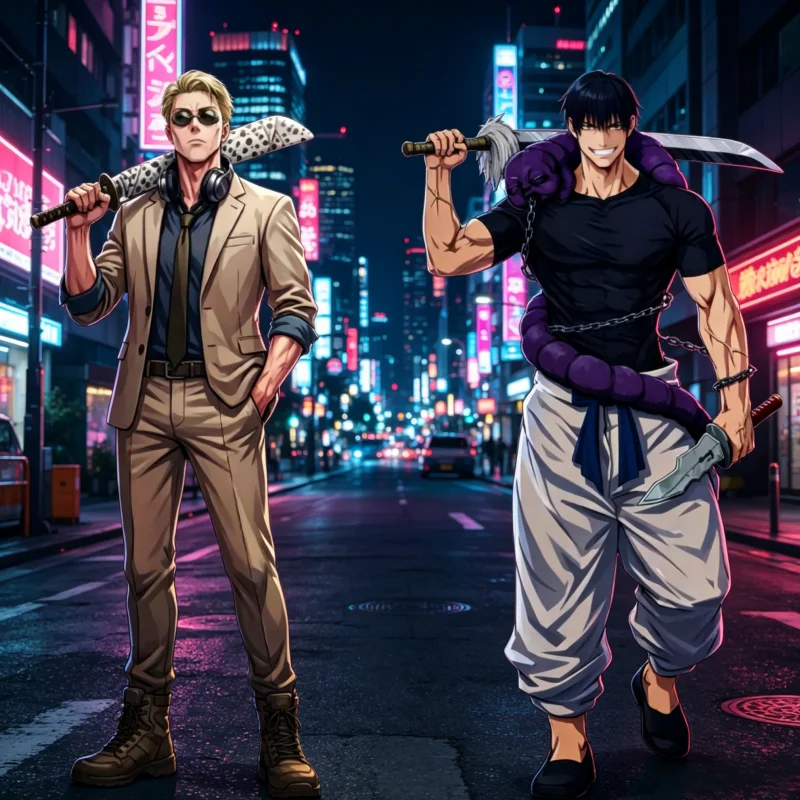 Figura Coleccionable de Anime Jujutsu Kaisen, Nanami Kento y Fushiguro Toji, Adorno Acrílico Transparente con Base, Decoración de Escritorio para Fans