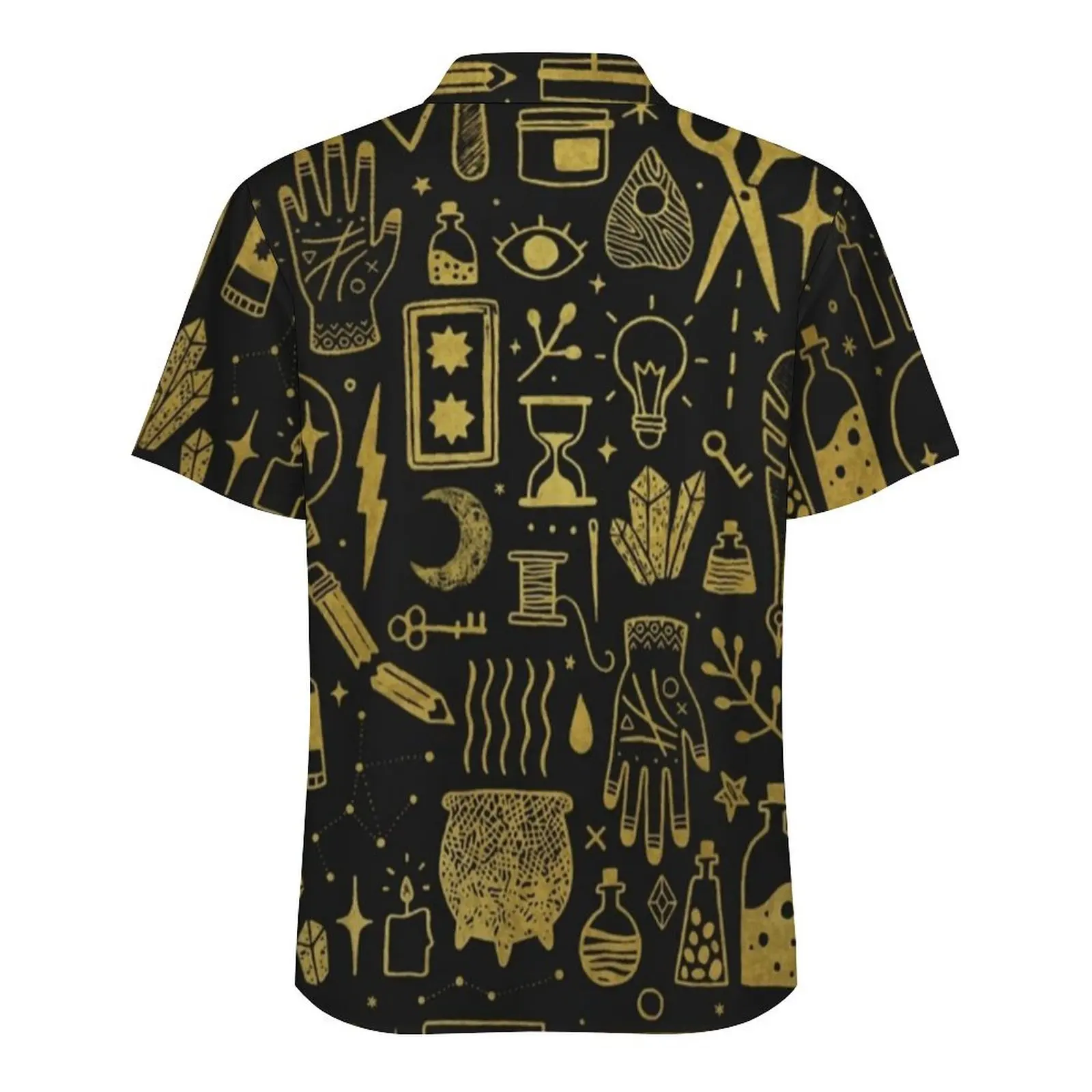 Hawaiian Shirt Vacation Witch Magic Blouses Spooky Halloween Elegant Casual Shirts Men Short Sleeve Streetwear Plus Size Clothes