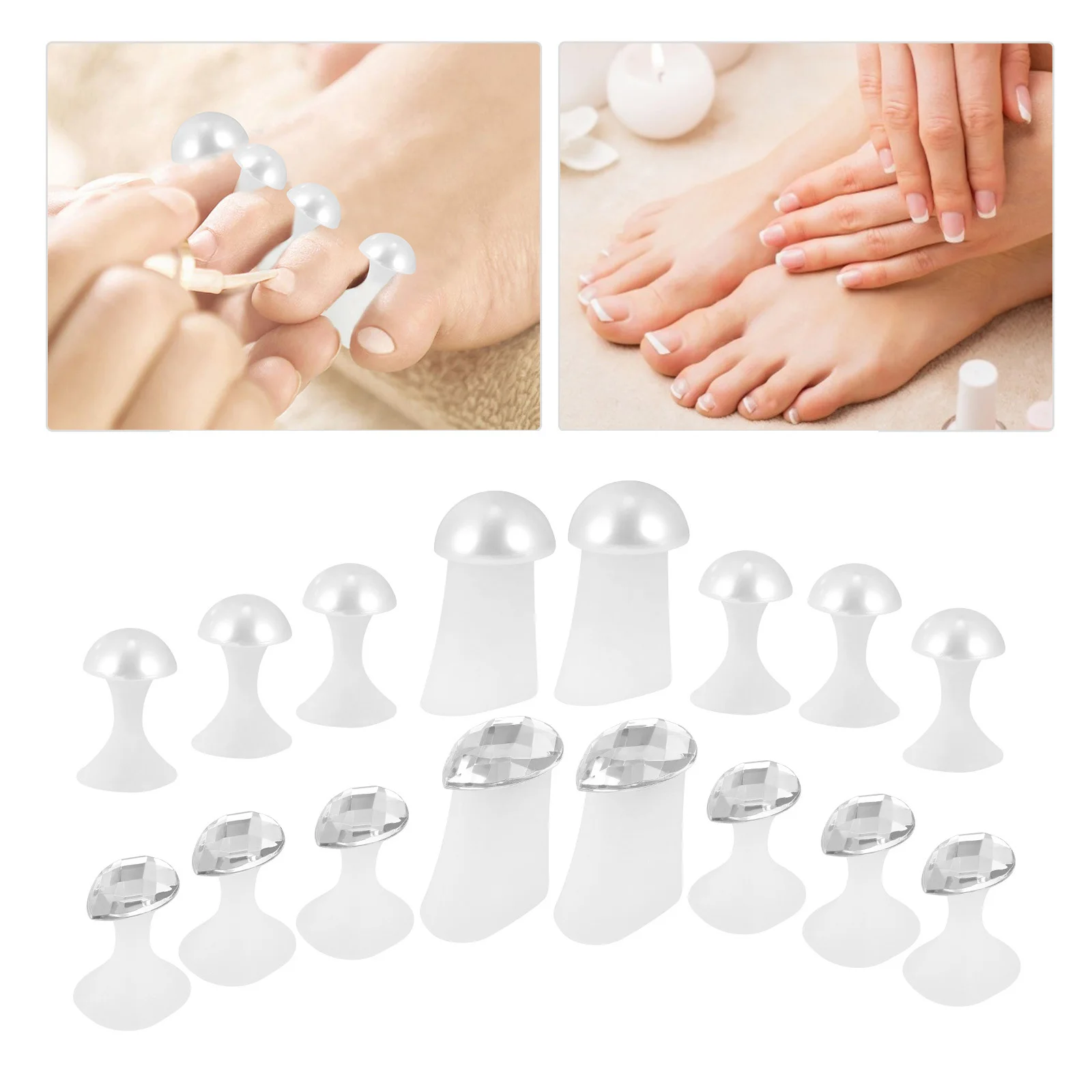 

2Set Silicone Toe Separators Soft Comfortable Toe Spacers for Nail Art Pedicure Corrector Corn Relief Foot Finger Separator