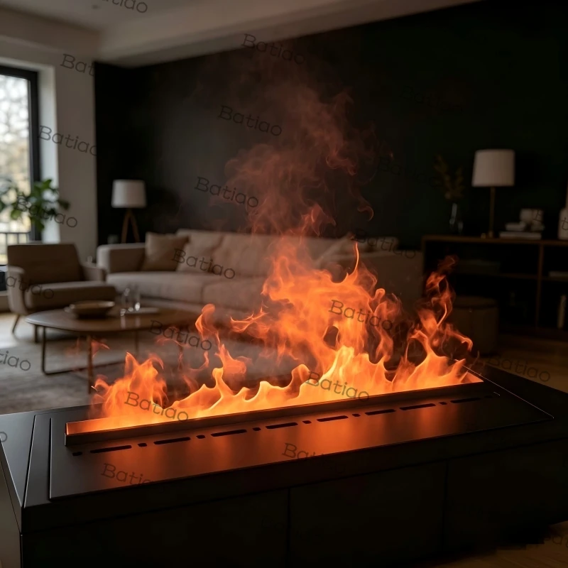 Electric Water Vapor Fireplace fire pit Cool Flame Technology Humidifier Improves Air Quality for Apartment Villa Hotel Lobby