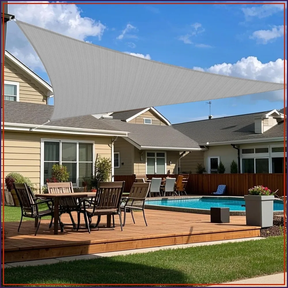 

Triangle Sun Shade Sail 6x6x6 UV Block Canopy for Patio Garden Backyard
