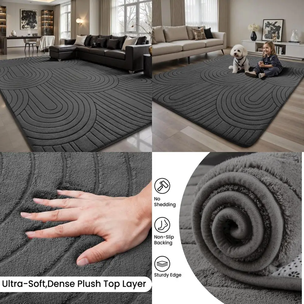 

Sour Lemon 9x12 Area Rugs for Living Room, Soft and Large Modern Carpet for Bedrooms, Machine Washable with Non-Slip Feature