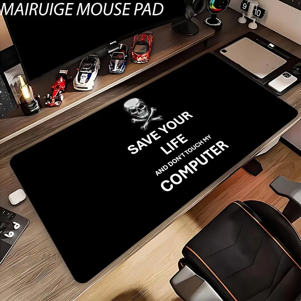 

Don't touch my computer Mouse Pad Large Office Game Table Mat XXL Rubber Non-slip Stitched Edge Keyboard Mats Washable Desk Pads