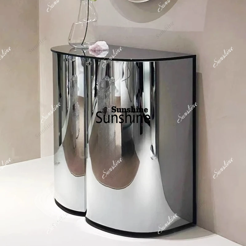 

TDItalian mirror art glass display cabinet living room against the wall, floor-to-ceiling locker