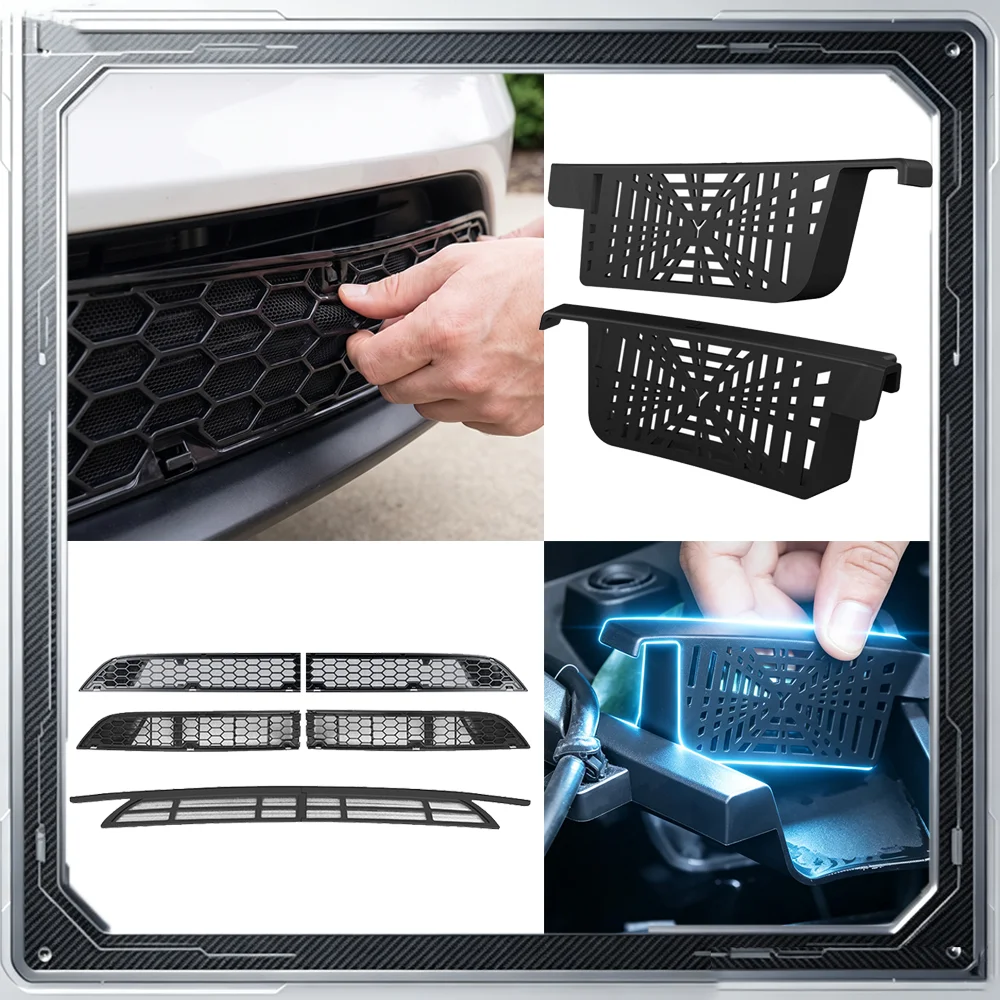 Lower Bumper Grille Mesh Inserts Anti‑Insect Net Radiator Condenser Dust‑Proof Cover For Tesla Model 3 Highland Car Accessories