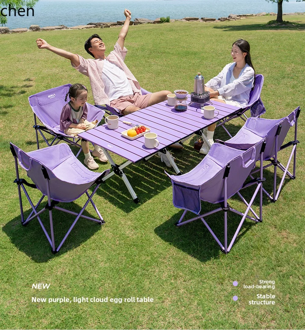 QZT Camping Table and Chairs Outdoor Folding Table Picnic Equipment Full Set