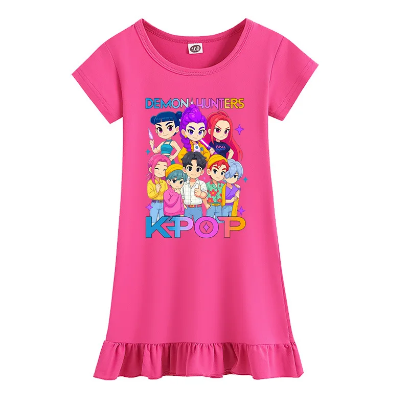 

Kpop Demon Hunters Kids Nightdress Mira Rumi Zoey Baby Girls Princess Dress Children Birthday Party Dress Christmas Costume