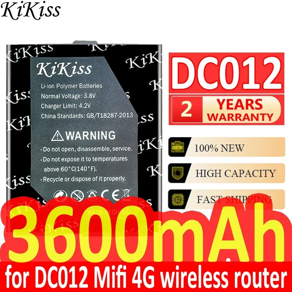 무선 라우터용 Kikiss 강력한 배터리, DC028 DC012 Mifi 4G, 3000mAh, 3600mAh