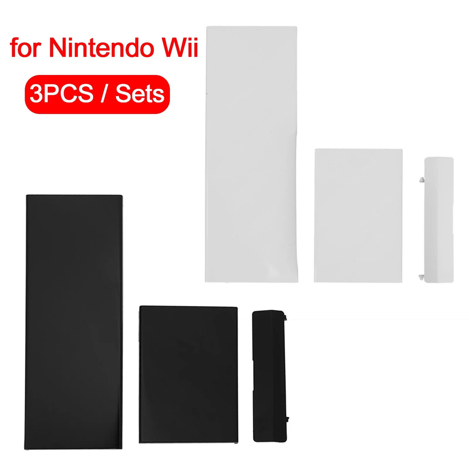 

3pcs Memory Card Door Slot Cover Replacement 3 in 1 Protective Shells Lids Game Console Accessories Parts Fit for Nintendo Wii