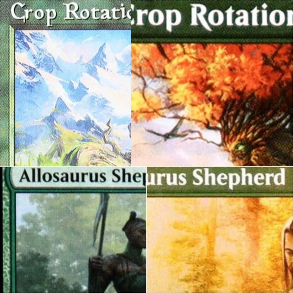 

"Allosaurus Shepherd/Crop Rotation" TCG Magical Proxy Black Top Quality Proxy Playing Cards Board Game Deck Trading Cards