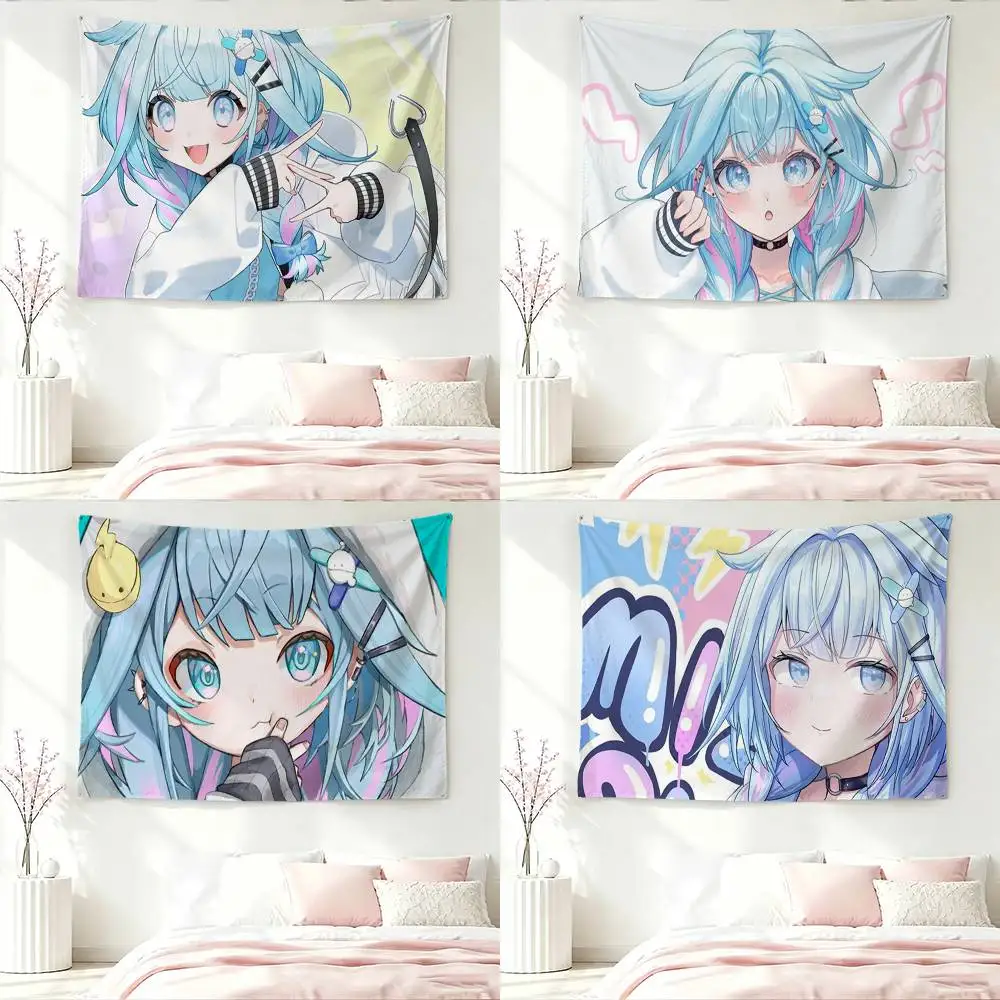 M-Mizumiya Su H-Hololive FLOW GLOW Flag Digital Printing Banner for Garage Wall Out Door Decoration Tapestry