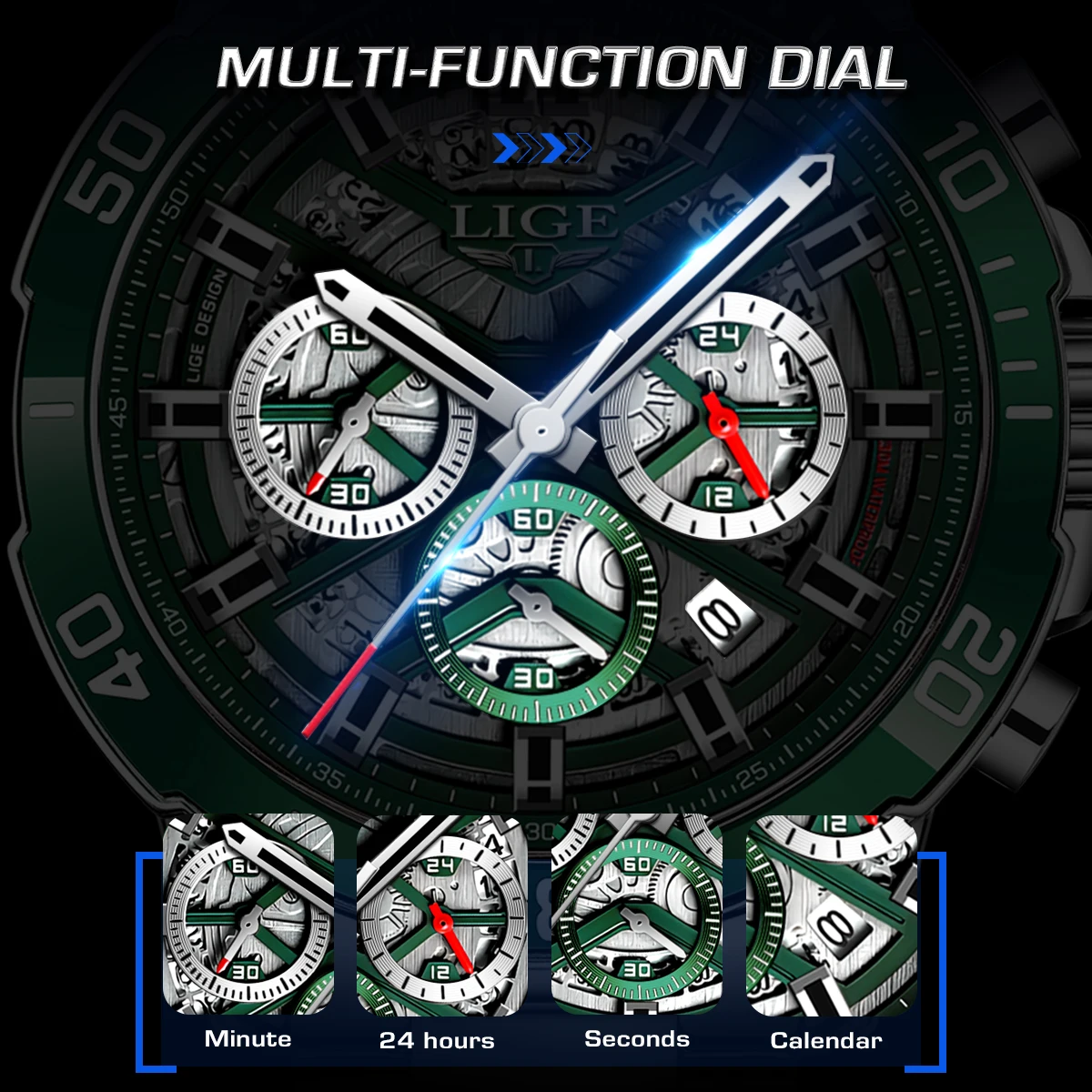 Lige nova moda oco relógio para homens marca superior de luxo relógio de negócios masculino militar esportes à prova dwaterproof água relógios de pulso de quartzo