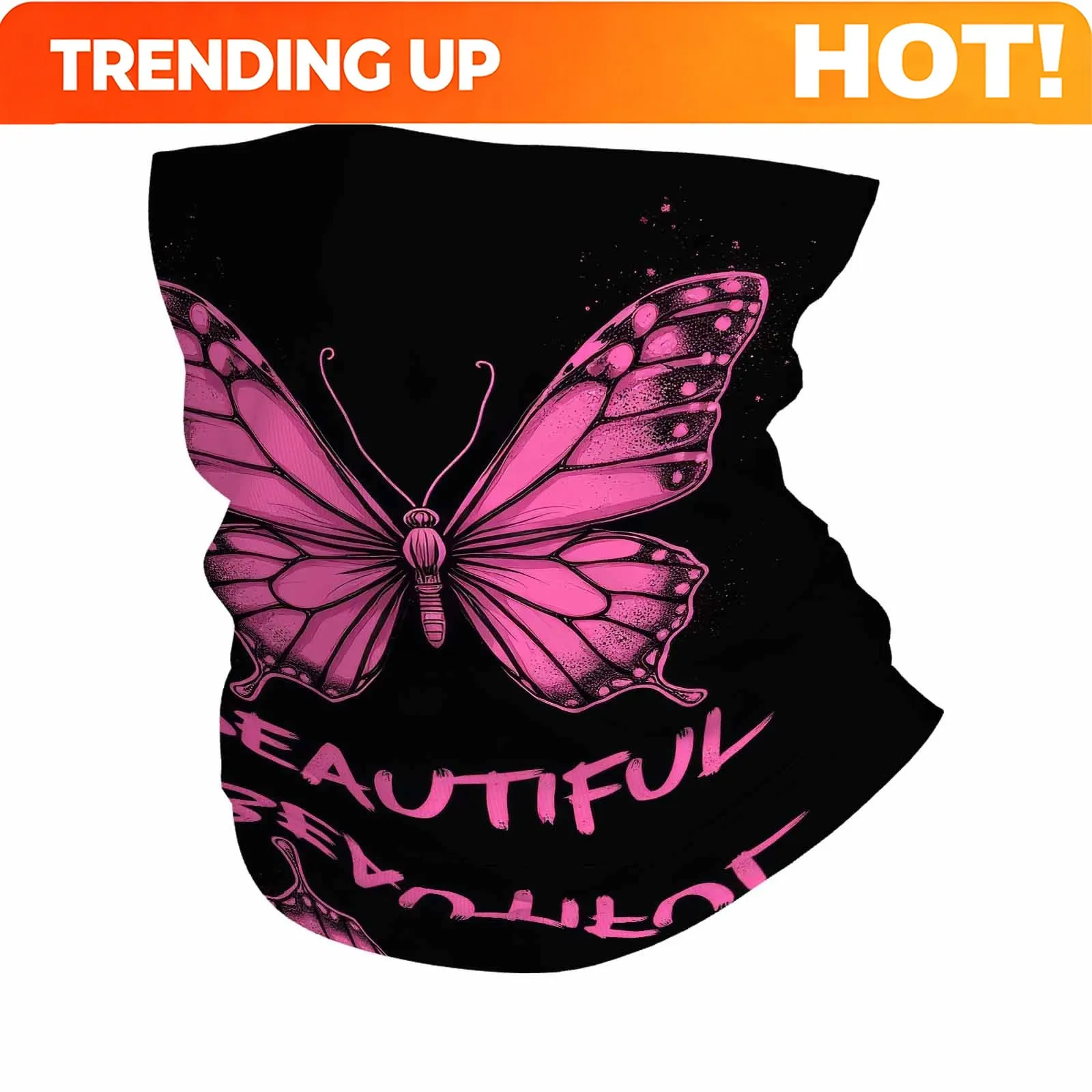 Customization Butterfly, Pink, Beauty Novel Design Multi-Functional Printed Scarf Suitable For Outdoor Men Women Unisex Mask