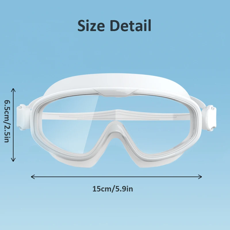 Big Frame Swimming Goggles Adults Swim Glasses for Men Women Anti-fog Goggles Waterproof Silicone Eyewear Glasses