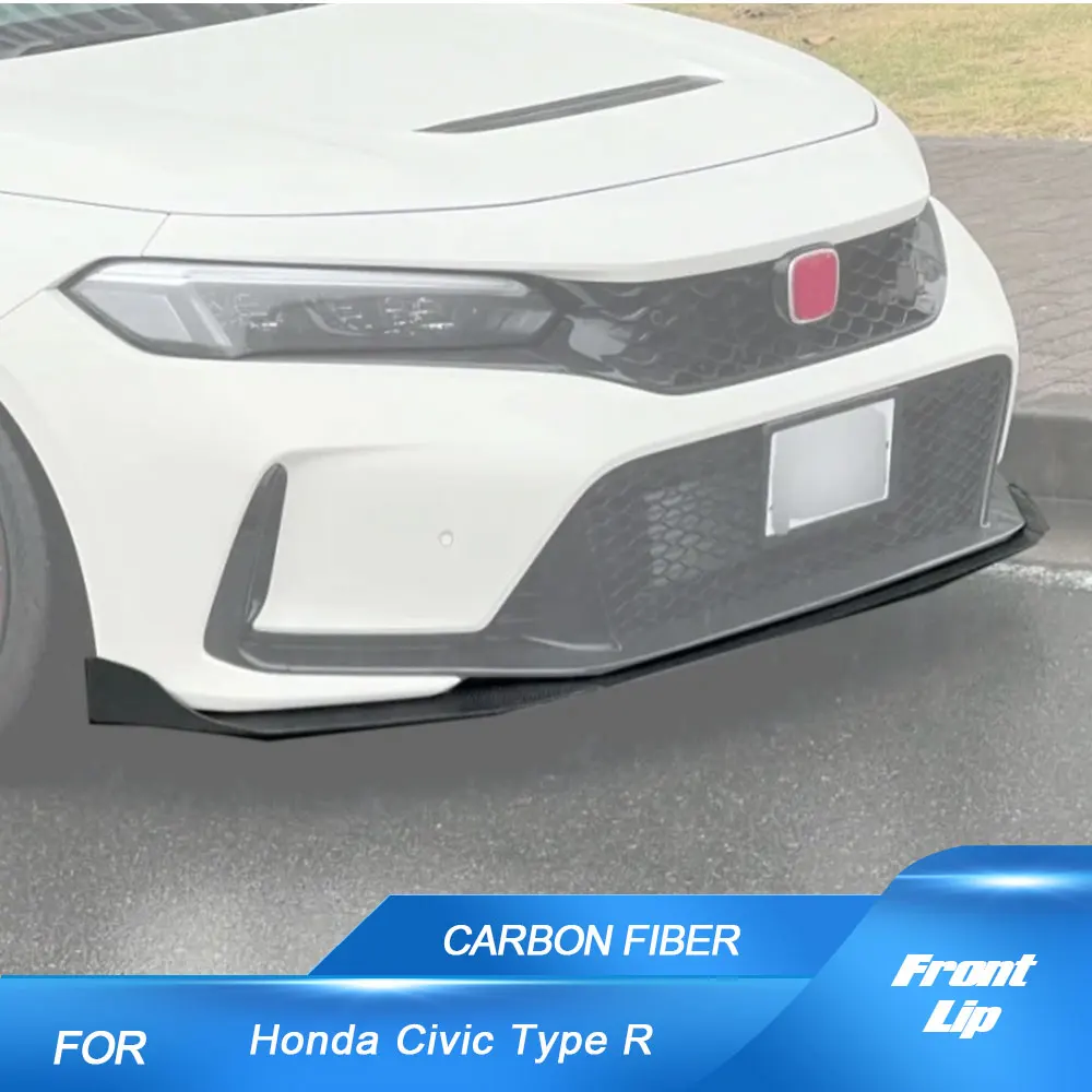

Carbon Fiber Car Front Bumper Lip For Honda Civic Type R 11th 2022 2023 Car Front Lip Spoiler Apron Splitters Protector 3PCS