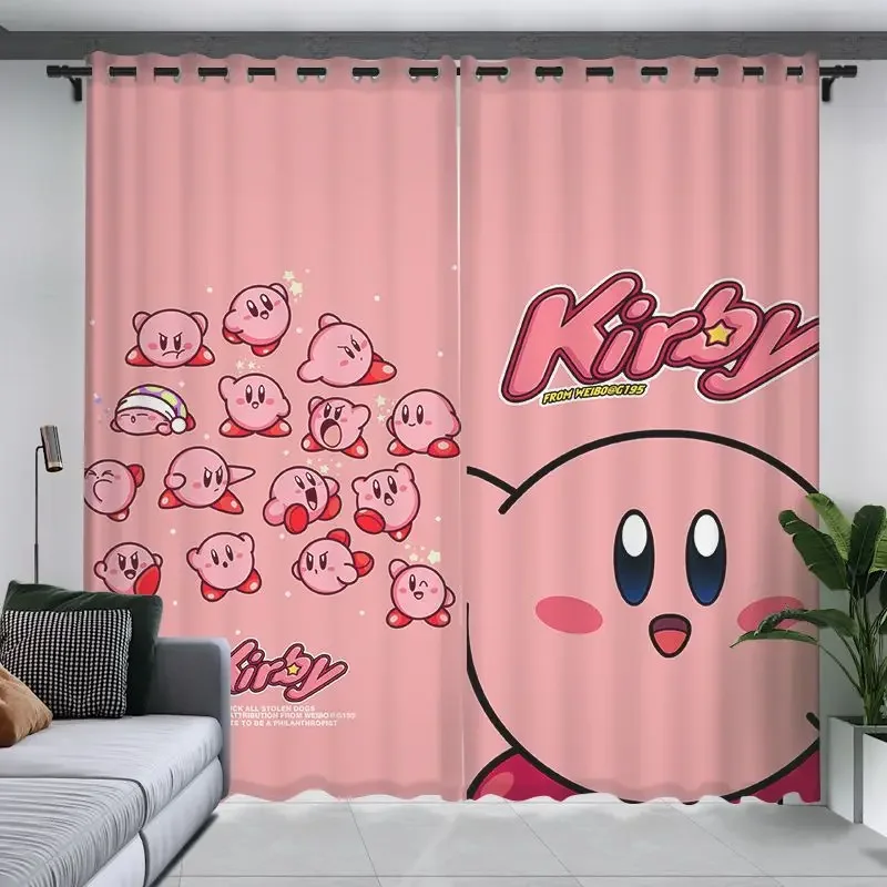 Sanrio Series Curtains 1.2M WideX1.5M High Shading Pink Ins Cute Girls Bedroom Window Without Punching Short Curtains.