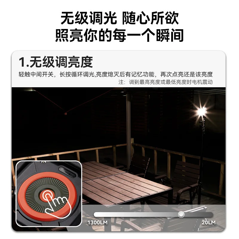 C1200 campeggio campeggio luce led tenda di ricarica super campeggio