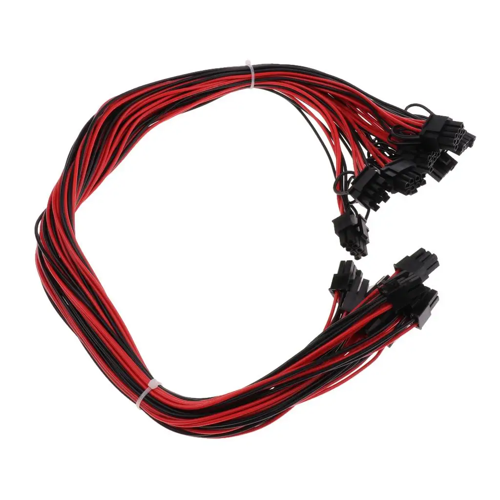 

6 Pin to 6 Plus 2 Pin Power Adapter Cable for Computer Graphics Cards PCIE Extension Cable Red Plastic