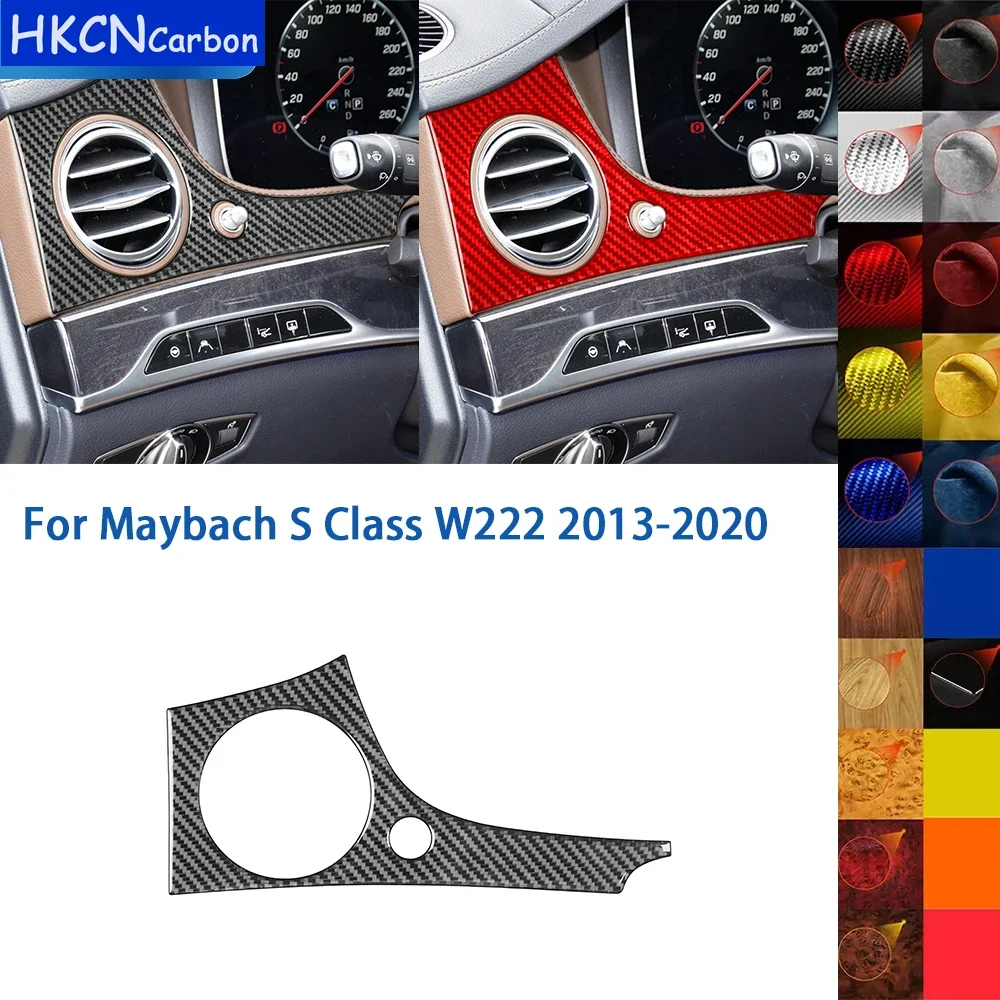 

For Maybach S Class W222 2013-2020 Accessories Real Soft Carbon Fiber Car Driver's Dashboard Air Vent Outlet Cover Trim Sticker