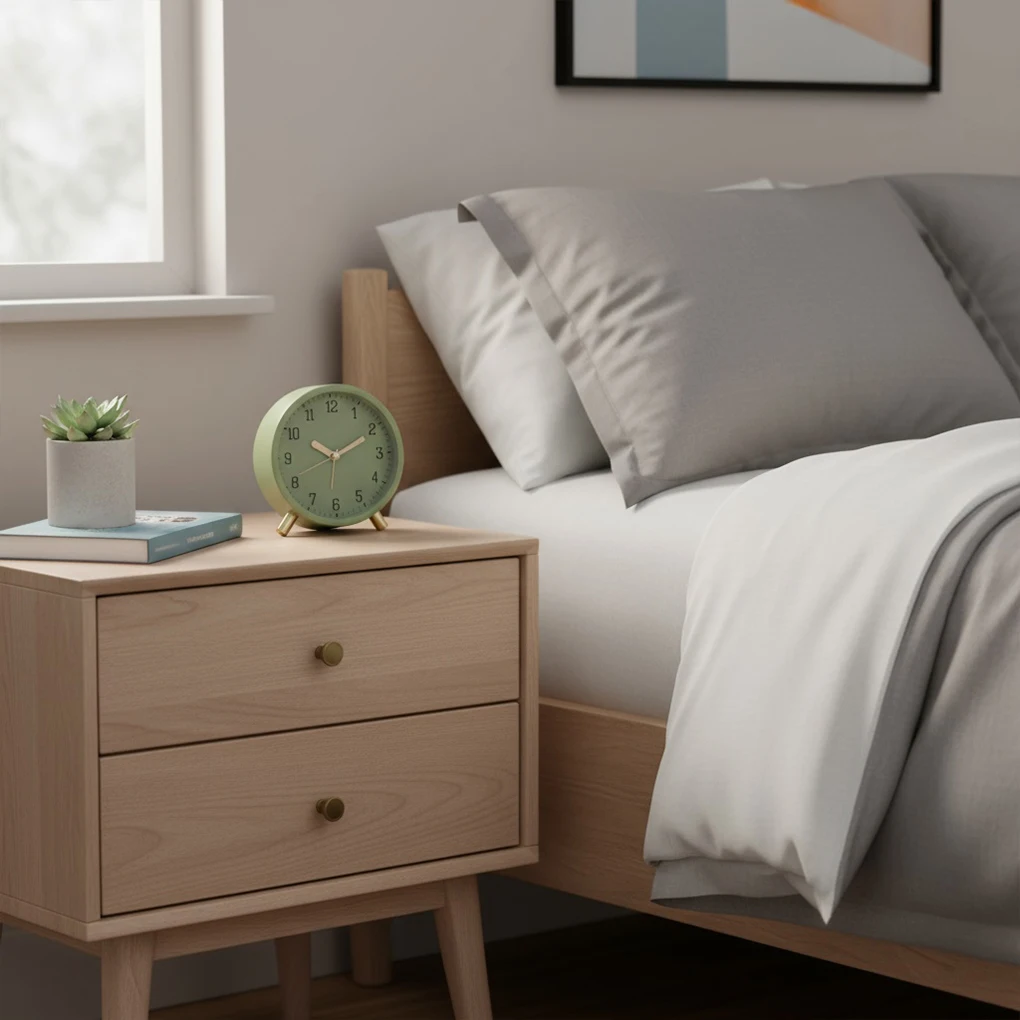 1PC Bedside Clock User-Friendly Controls Black Electronic Clock Light Sleepers Peaceful Environment Creative Design