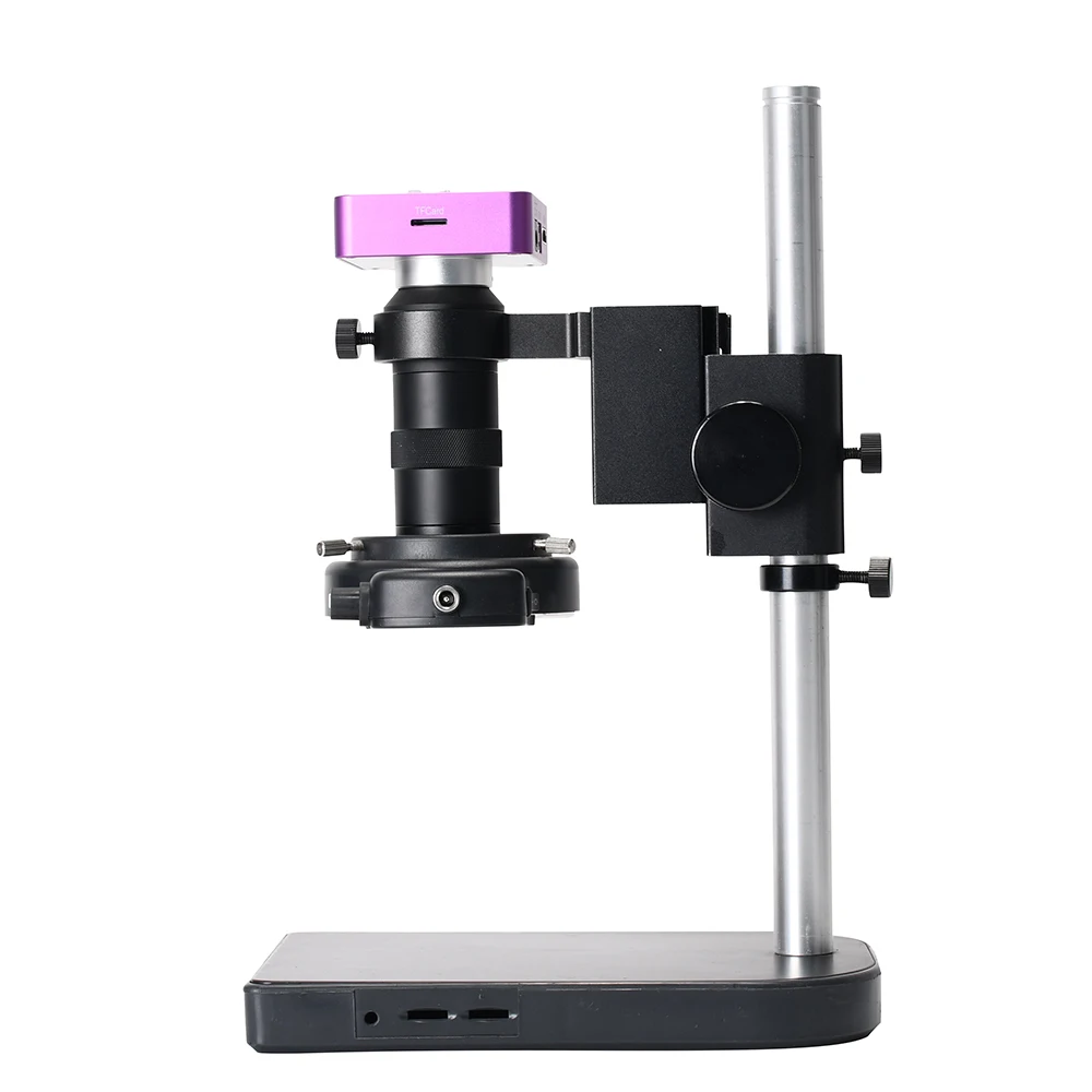 Video Microscope 51MP USB Industrial Microscope Camera 1080P 60FPS 130X C-mount Lens LED Light For Repair Soldering Chip