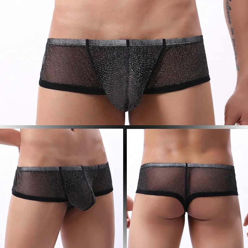 

EABYU Korean Japanese Sle Low Waist Men's Underwear Breathable Me Qui Dry Flat Angle Pants Youth Sexy Color