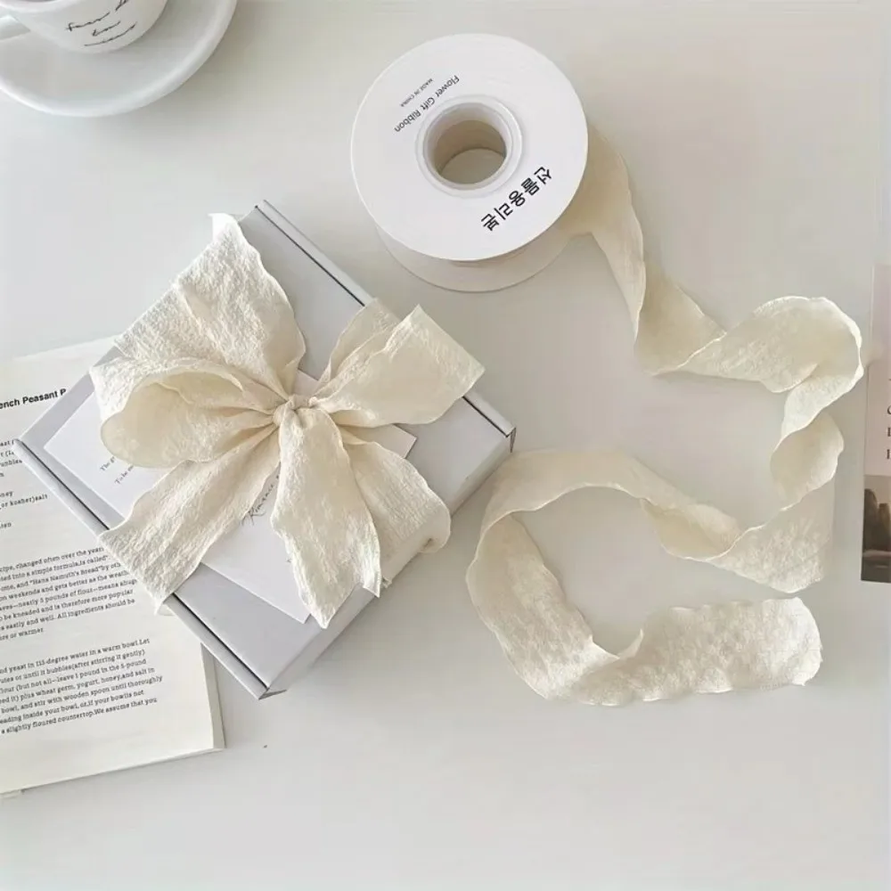 

Ins 10 ярдов плиссированная тканевая лента богемные однотонные ленты с волнистыми краями и рюшами плиссированная шифоновая лента декор букетов