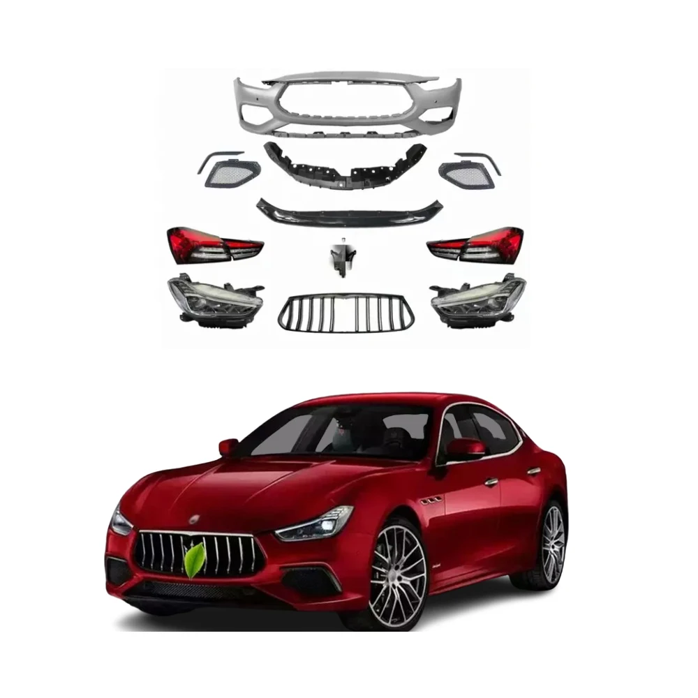 

S New Style Car Body Kit for 2014-2021 Maserati Ghibli Fabric Upgrade to 2021 GT Front Bumper Grills