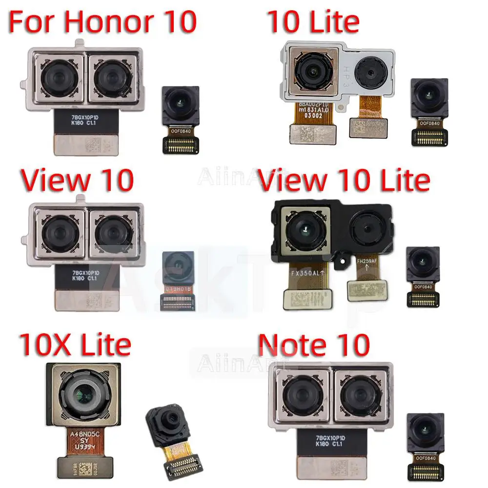 Aiinant Front Camera Rear Main Back Camera Flex Cable For Huawei Honor 10 View Note 10 V10 10X Lite Phone Parts