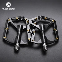 Pedales de bicicleta WEST BIKING, 3 rodamientos, tubo de fibra de carbono ultraligero, pedales de bicicleta de carretera, pedales planos BMX MTB, piezas profesionales de bicicleta